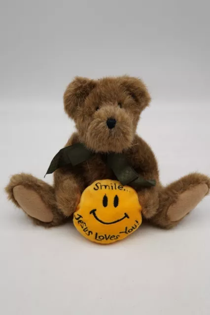 Boyds Bear Head Bean Plush Smile Jesus Loves You Christian Thinkin of Ya Series