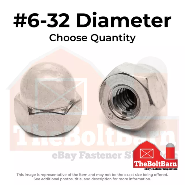 #6-32 Stainless Steel Acorn Nuts (Choose Qty)