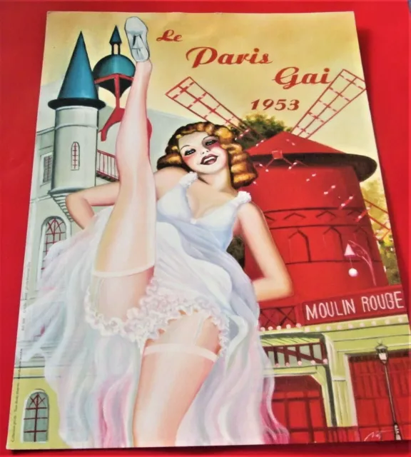 * Affichette * Le Paris Gai * Moulin Rouge * 1953