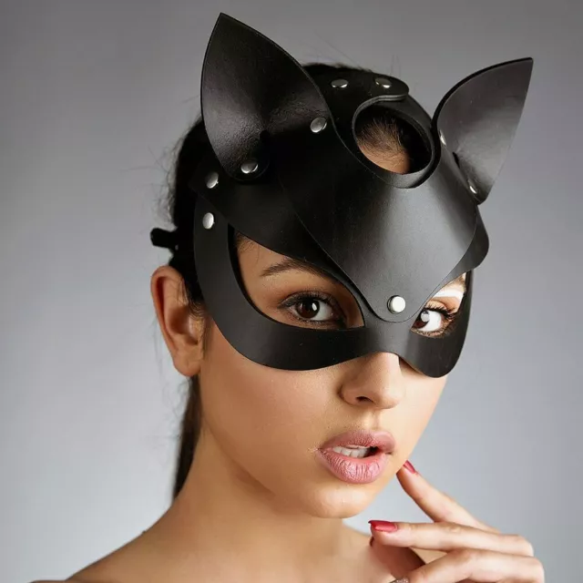 Cosplay Costume Punk Women Leather Cat Party Mask Carnival Festival Sexy Mask