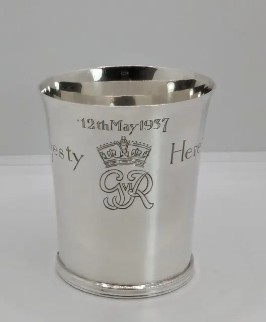 ASPREY London Sterling Silver 12th May 1937 Coronation King George VI Beaker Cup