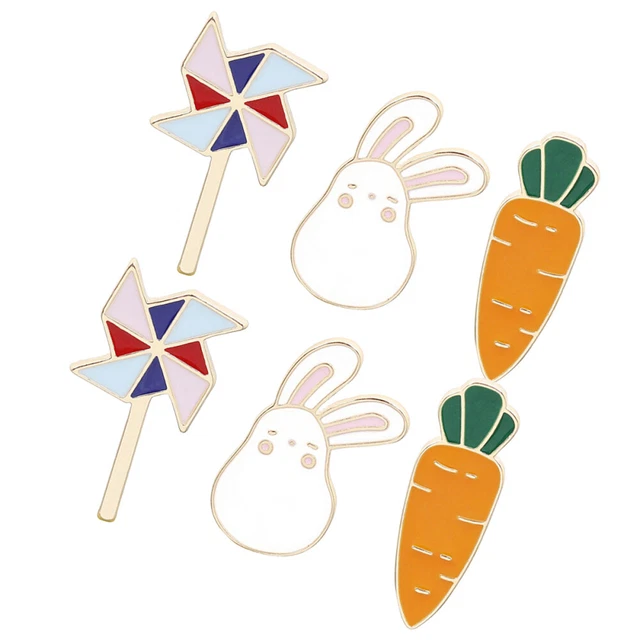 6 stücke pullover schal brosche pin cartoon kaninchenabzeichen pin schmuck dekor