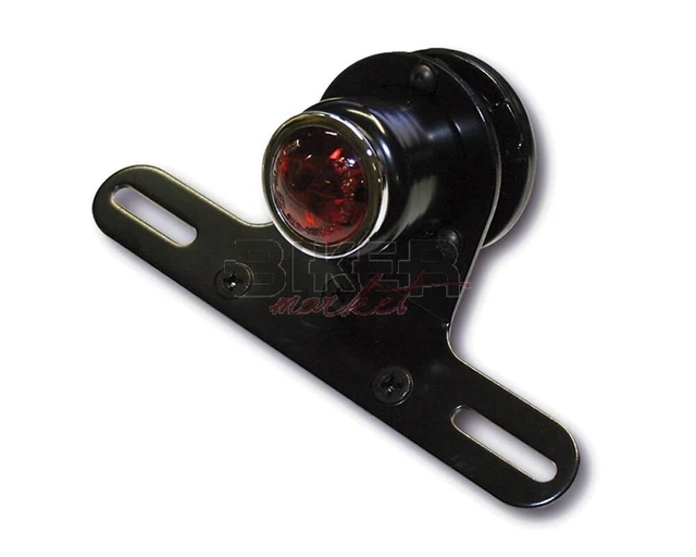 Universale LED Fanale Posteriore Old School 2 Nero Retro Bobber Luce Di - Foto 10