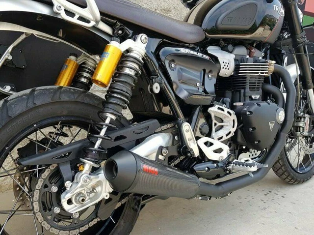 Full System MASSMOTO EXHAUST FULL System 2in1 Black Triumph Scrambler 1200 XC/XE ...
