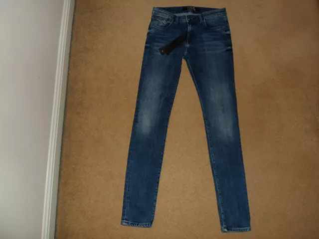 Nuovi Jeans Denim Blondie Blu Indaco Slim Fit Medium Karl Lagerfeld 26 £120,00