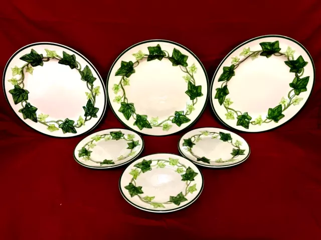 Franciscan Ivy 6 Piece Set Of 3 Each Luncheon 9 1/2" & Bread 6 1/4" Plates USA