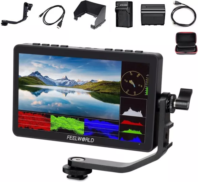 FEELWORLD F5 PRO V4 6 Inch Touch Screen DSLR Camera Field Monitor with 3D LUT 4K