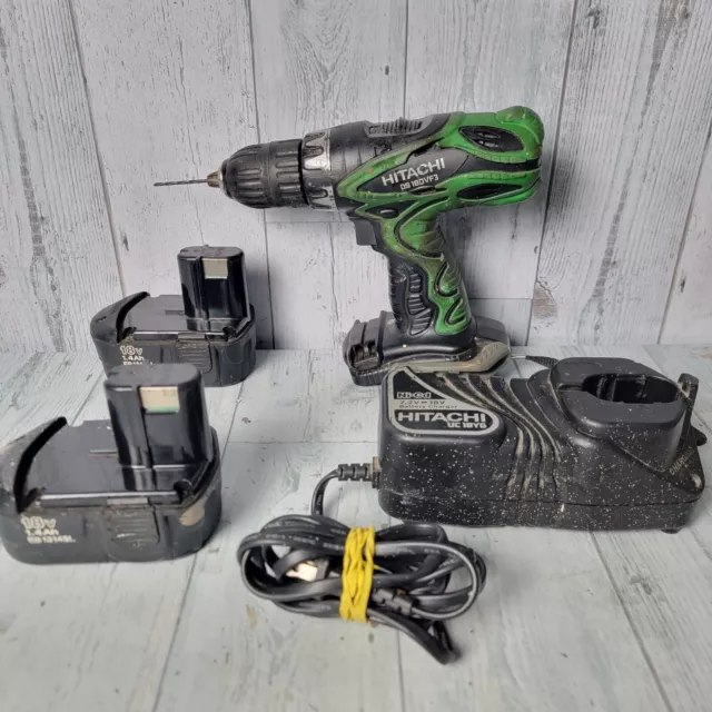 Hitachi DS18DVF3 Cordless Driver Drill 18v Battery + Extra and Charger TESTED