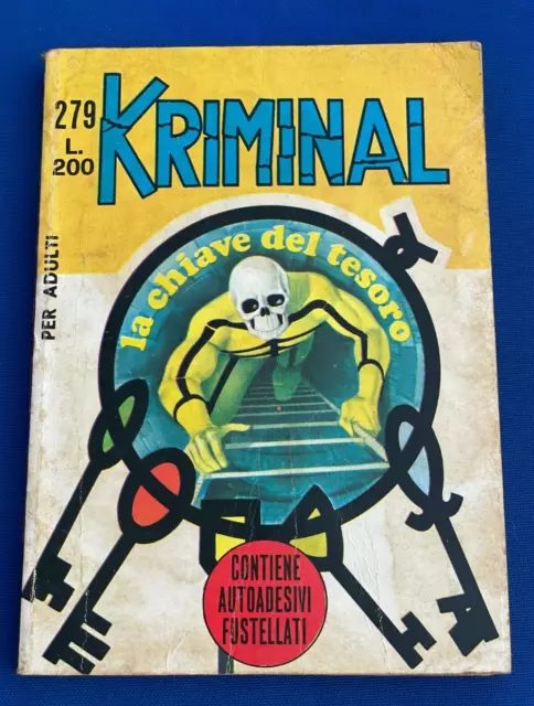 Kriminal  # 279 con Adesivi  Originale Corno 1970   No Resa No Bordi Colorati