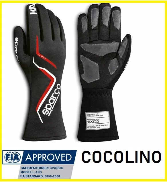 SPARCO Land 2022 CIK FIA 8856-2018  homologiert Kart Handschuhe Karthandschuhe