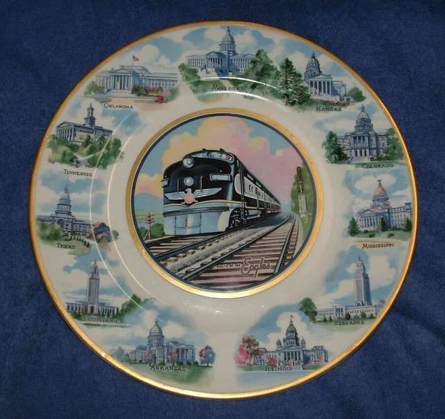 Missouri Pacific Lines Route Of the Eagles Syracuse China Plate Train Railroad 2