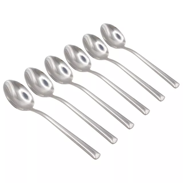 6x 14cm Tondo Stainless Steel Teaspoons Silver Kitchen Table Cutlery Coffee Set