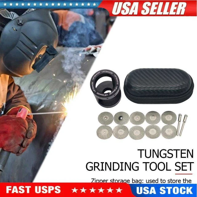 TIG Welding Tools Set Aluminum Tungsten Electrode Rods Sharpener Grinder Head