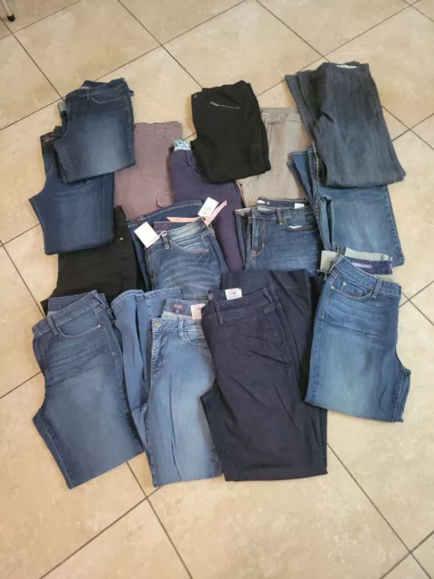 NWOT/EUC, WOMEN'S, Lot Of 15 Pants/Jeans, All Size 10, All Name Brand