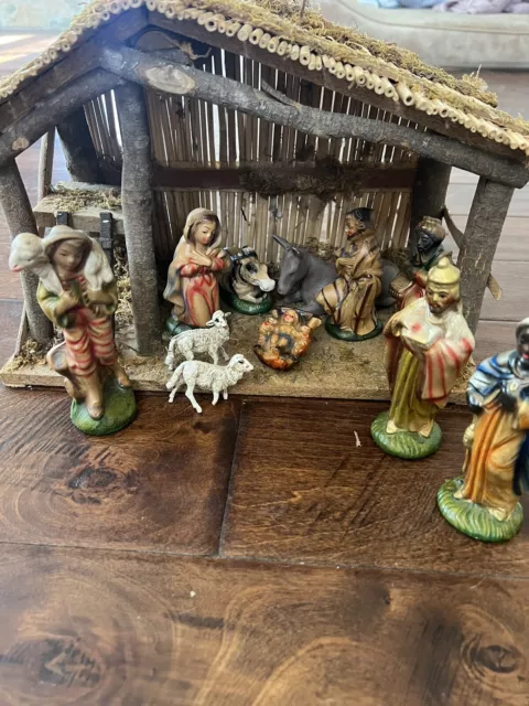 vintage Ceramic nativity scene set