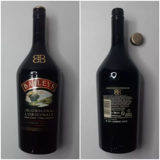 Baileys Liqueur Empty 1.14L Bottle & Cap Irish Cream Alcohol Movie Film Prop F