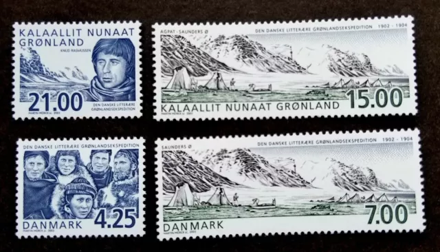 *FREE SHIP Greenland Denmark Joint Issue Literary Expedition 2003 stamp pair MNH