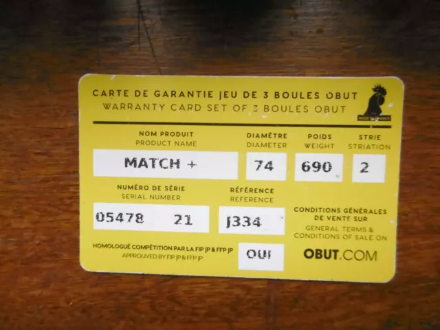 Boule De Petanque Obut Match+ 690 Diametre 74