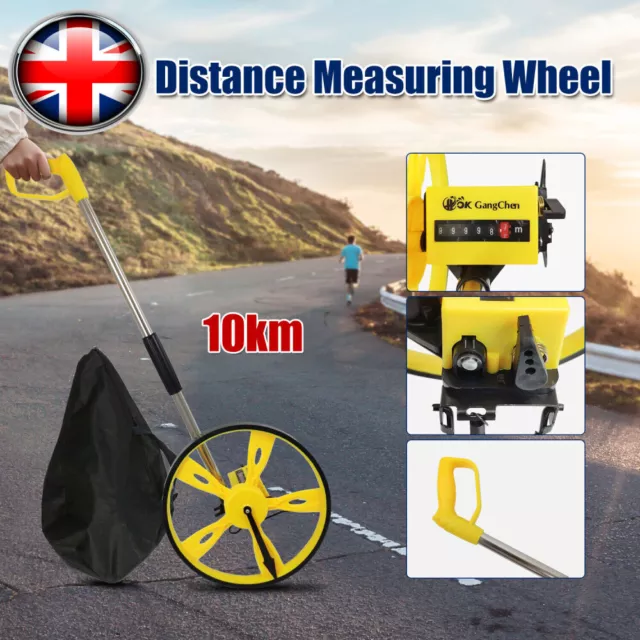10km Foldable Mechanical Distance Measuring Wheel Measure Walking Road Land UK