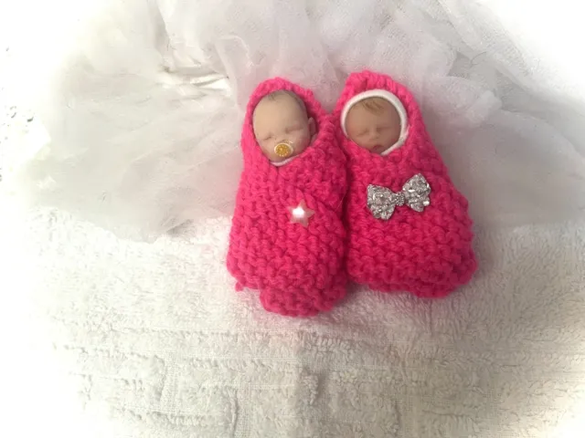Polymer Clay Baby Dolls,twins,mini Reborn,art Dolls,gift,