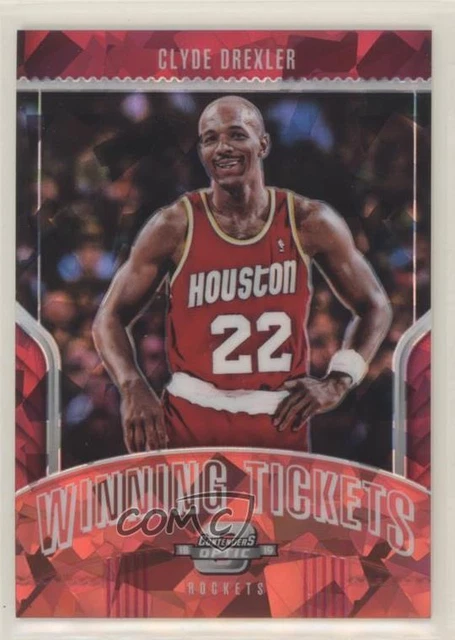 2018 Contenders Optic Winning Tickets Prizms Red Cracked Ice Clyde Drexler HOF