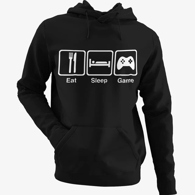 Men's Hoodie Eat Sleep Game Gamer Xbox PS