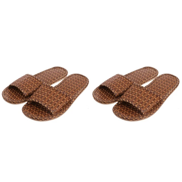 2 paia scarpe da bagno sandali erba rattan donna sandali punta croci