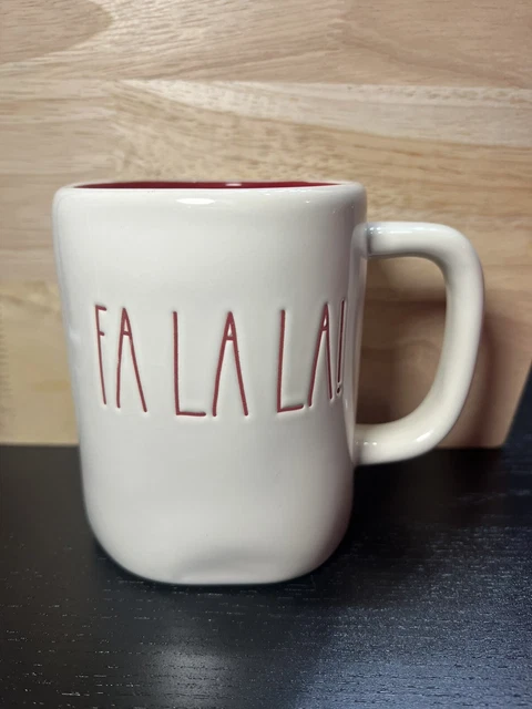Rae Dunn FA LA LA White/Red Mug