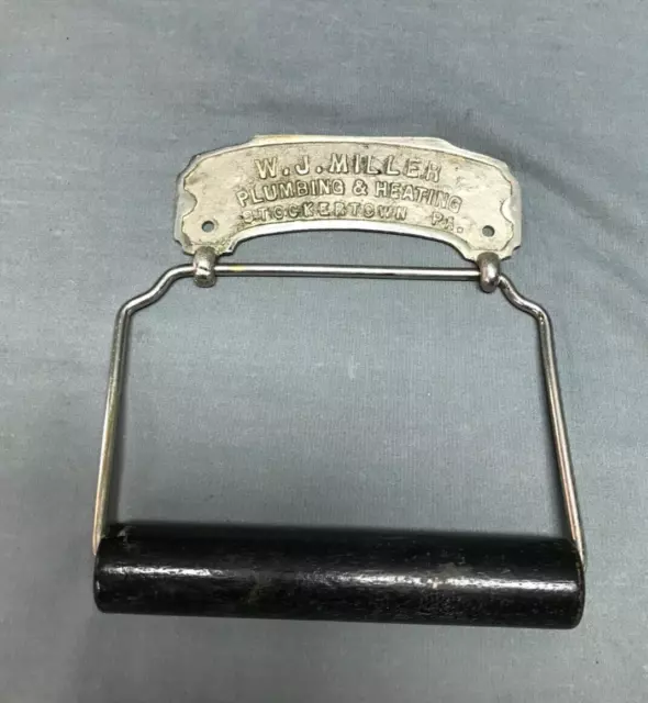 Antique Nickel Over Brass Toilet Paper Holder Wolverine Brass Works VTG 1447-23B 3