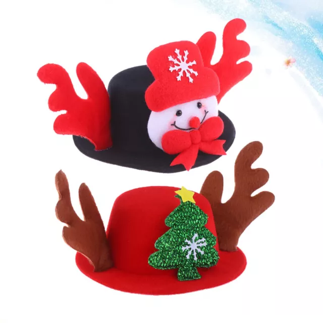 2 PCS Puppy Anlter Hat Pet Santa Claus Christmas Dog Halloween