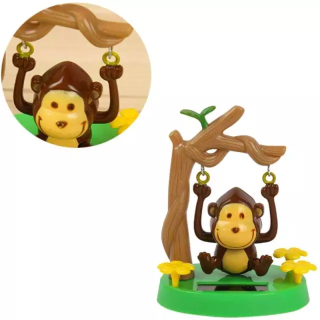 Solar Dancing Monkey Cute Home Car Ornament Solar Powered Toy BGS