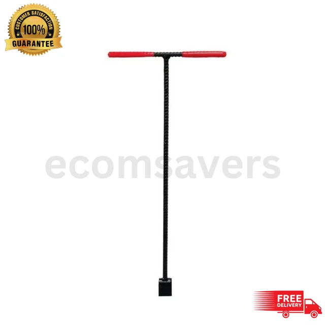 5 FT. SOLID Steel Water Meter Valve Key with Grips for Outdoor Use NEW