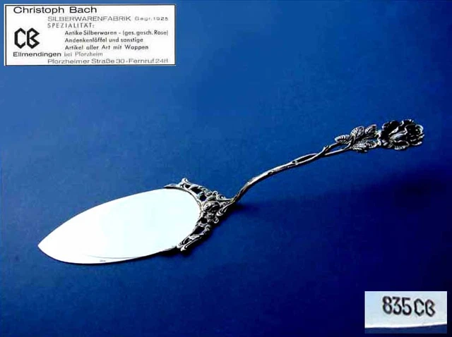 Cake Lifter Rosen- Decor/Hildesheim Rose Christoph Bach 835er Silver C94