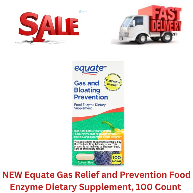 NEW EQUATE GAS Relief and Prevention Food Enzyme Dietary Supplement