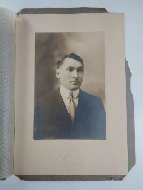 Handsome Man Antique Photo VTG Early 1900s Portrait Fashion NY DeYoung 17th St 2