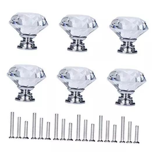 6 Pack Drawer Pulls Dresser Knobs Drawer Knobs Drawer 30 mm , 6 Pack Silver