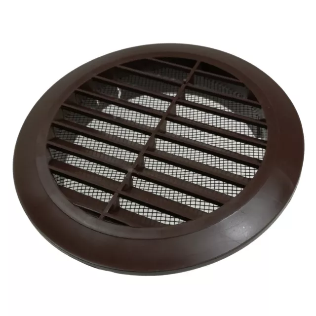 Brown Circle Air Vent Grille 100mm 4" 125mm 5" Round Ducting Cover 3