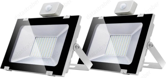 2xLED Fluter mit Bewegungsmelder 100W Flutlicht Außen Strahler Scheinwerfer IP65 2