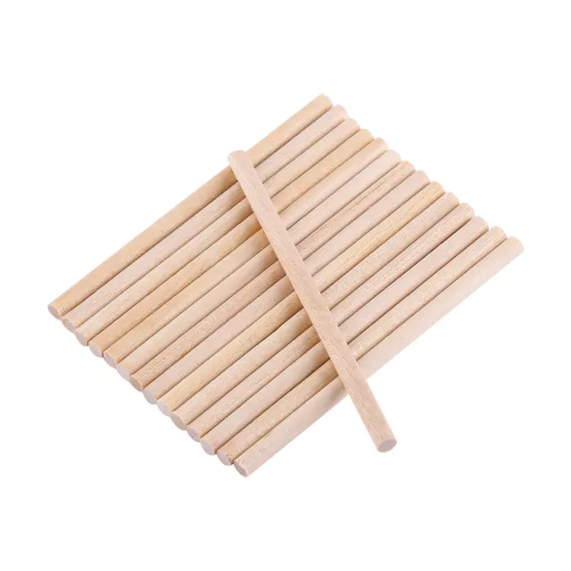 100pcs 80mm Round Wooden Sticks For DIY Wood Crafts Home Garden Decoration ◇