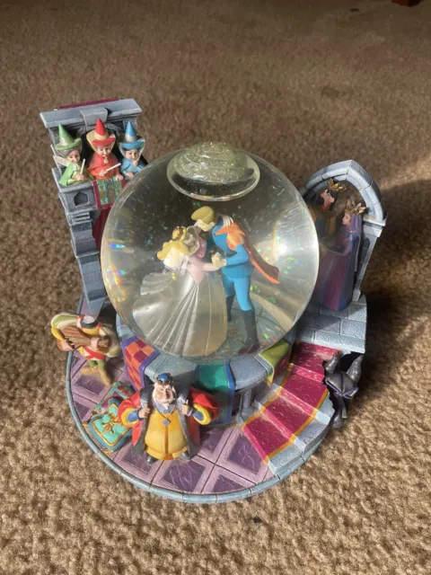 Disney SLEEPING BEAUTY Prince Philip Once Upon A Dream Musical Snow Globe