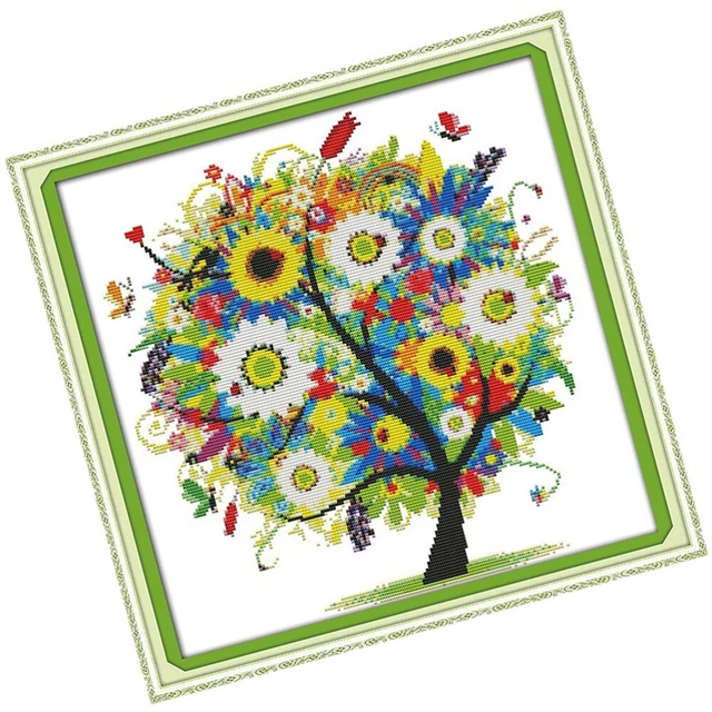 FREEBLOSS Kits De Point De Croix Pour Adultes Arbre De Vie