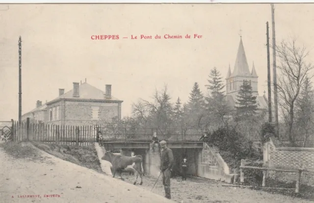 CPA 51 CHEPPES Le Pont du Chemin de Fer