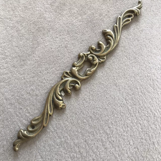 2 Solid Brass Cast Ornamental Key Cover Flourish 5.75” L x 3/4”W+attaching nails