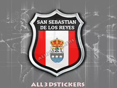 Pegatina Emblema 3D Relieve Bandera San Sebastian de los Reyes - Todas Banderas