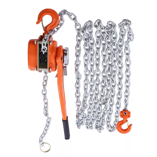 Manual 1.5 Ton Chain Puller Block Fall 20ft Chain Lift Hoist W/ 2 Hooks 3300lbs