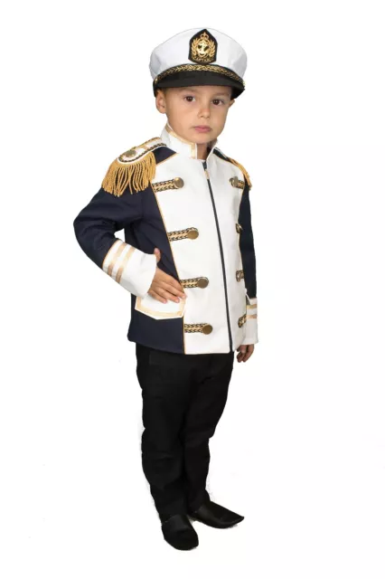 Costume de Carnaval Matelot Enfants Veste Capitaine Costume Garçons Carnaval