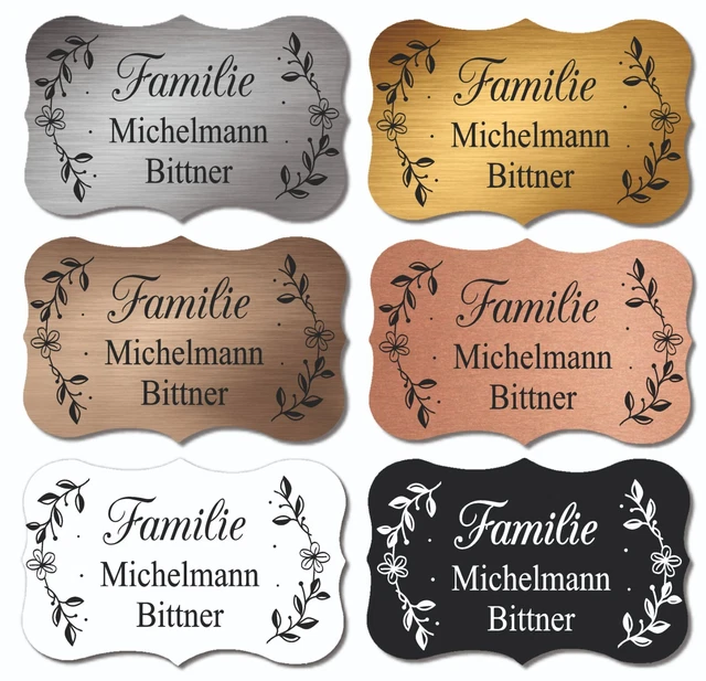Haustürschild Namen Abdeckung Namensschild Briefkasten Türschild Selbstklebend Mit Gravur – Individuelles Klingel- & Namensschild, Made In Germany Schilder Selbst Gestalten Namensschild Selbstklebend