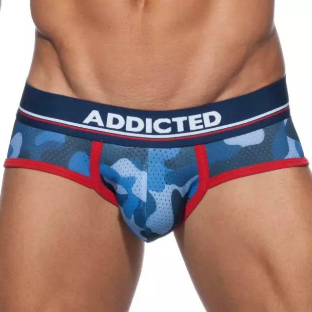 ADDICTED 'Camo Mesh Push-Up' Jockstrap/Underwear Size M 32 Camouflage Blue  *NWT*