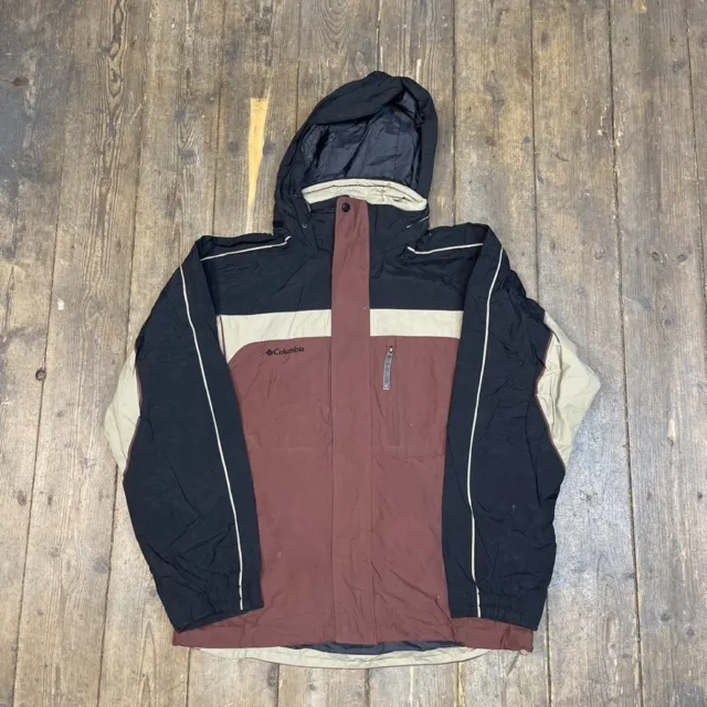 Columbia Sportswear Rain Coat Y2K Full-Zip Anorak Jacket, Brown, Mens Medium