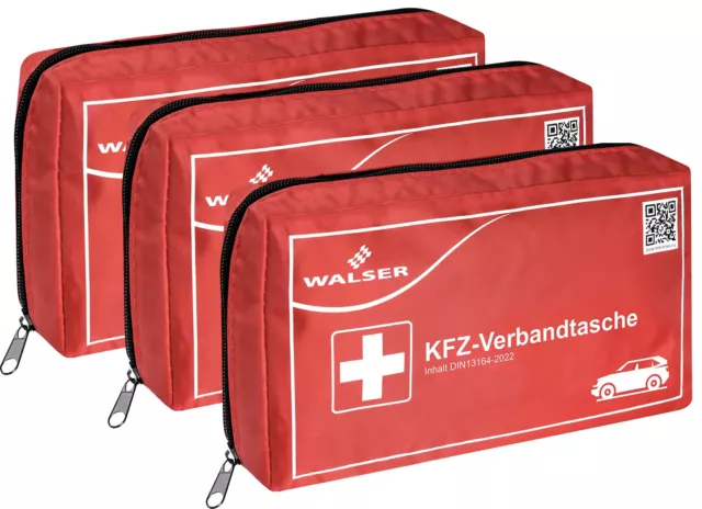 3x AUTO PKW Verbandtasche Verbandkasten Erste-Hilfe DIN13164-2022 inkl. Masken